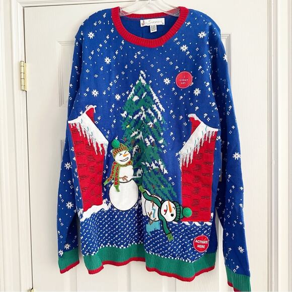 NWT Jolly Sweaters Murderous Snowman Ugly Christmas Sweater Xmas Holiday XL - Picture 15 of 15